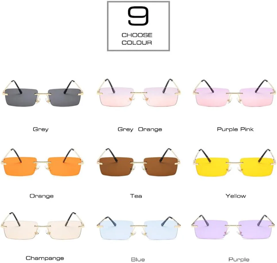 

Солнцезащитные очки UV400 с безободковой оправой и прозрачными линзами цвета «океан» для женщин и мужчин, для бега и занятий спортом на открытом воздухе UYPTK, Brown