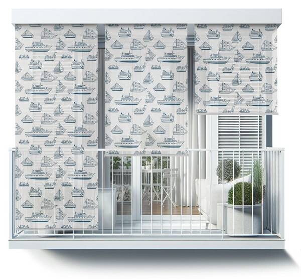 

Рулонные шторы Tulup Schiffe, 40x180x1 см, синий