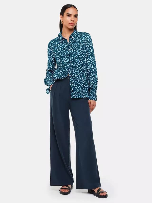 

Блуза Whistles Pastel Leopard Print, цвет teal/multi