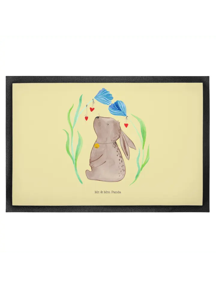 

Коврик для ног Mr. & Mrs. Panda, желтый пастельный