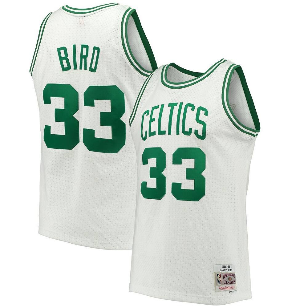 

Мужская белая майка Mitchell & Ness Larry Bird Boston Celtics Hardwood Classics Swingman, цвет Cel White