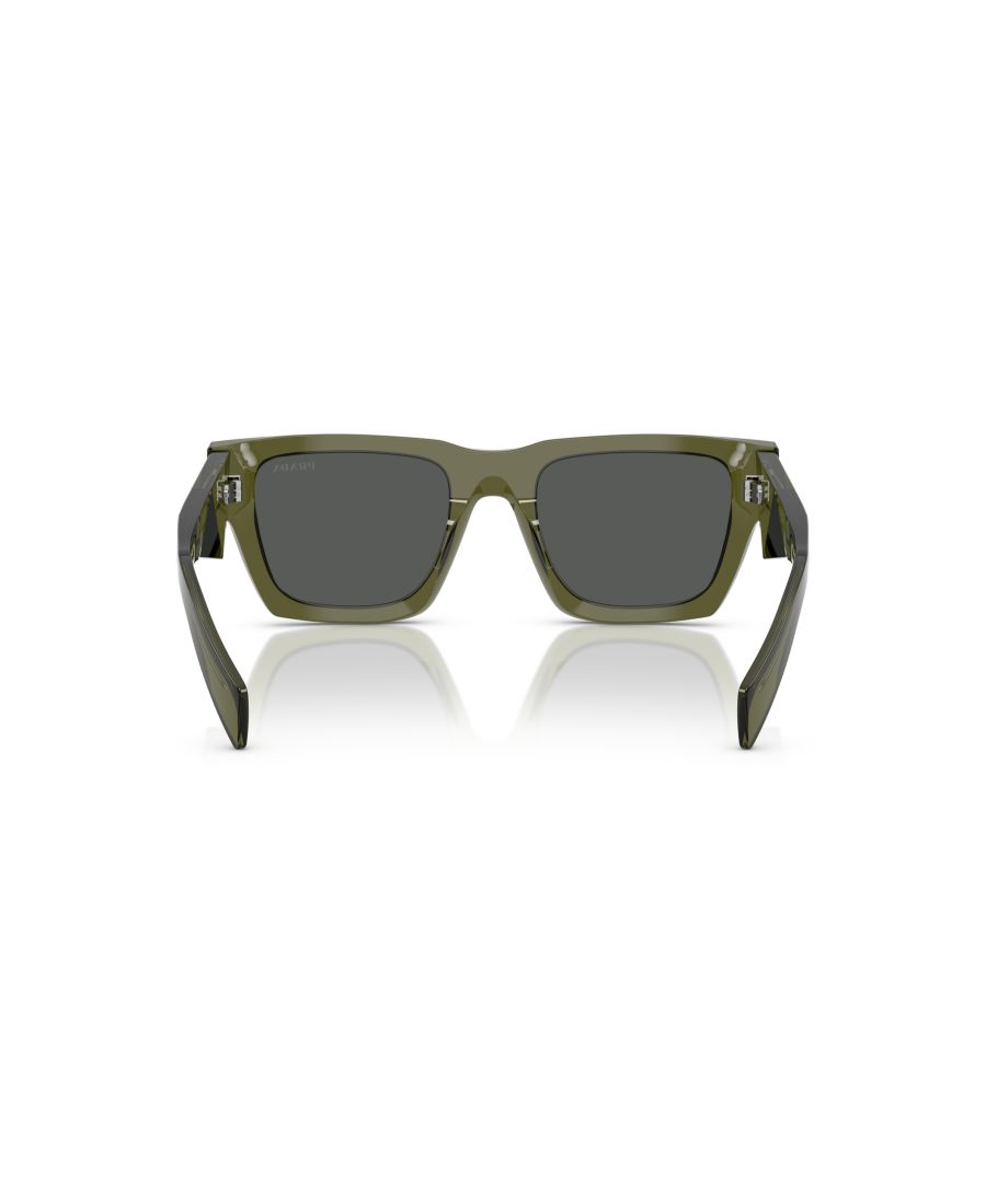 Мужские солнцезащитные очки большого размера, PR A06S PRADA, Transparent Military — фото 3