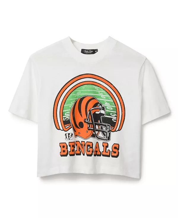 

Женская футболка с высоким воротником NFL Cincinnati Bengals Game Time Junk Food Clothing, белый