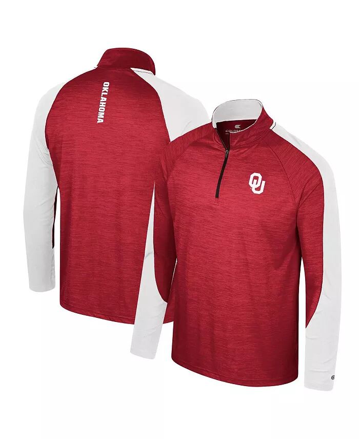 

Мужская темно-красная толстовка Oklahoma Sooners Langmore Raglan с застежкой-молнией на четверть длины Colosseum
