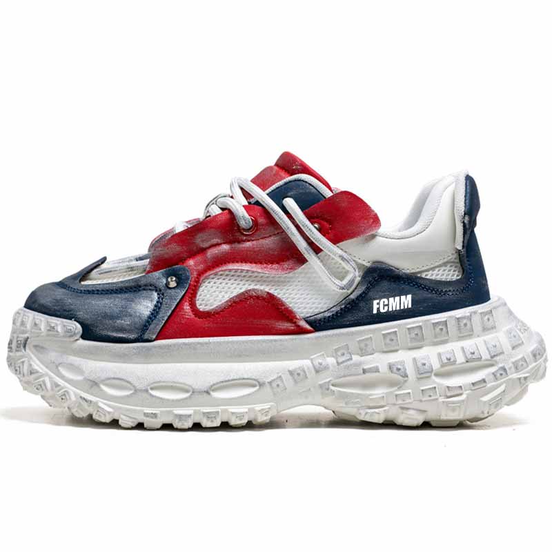 

FCMM Кроссовки мужские с амортизацией противоскользящие устойчивые к истиранию массивные красные синие, цвет Red Blue