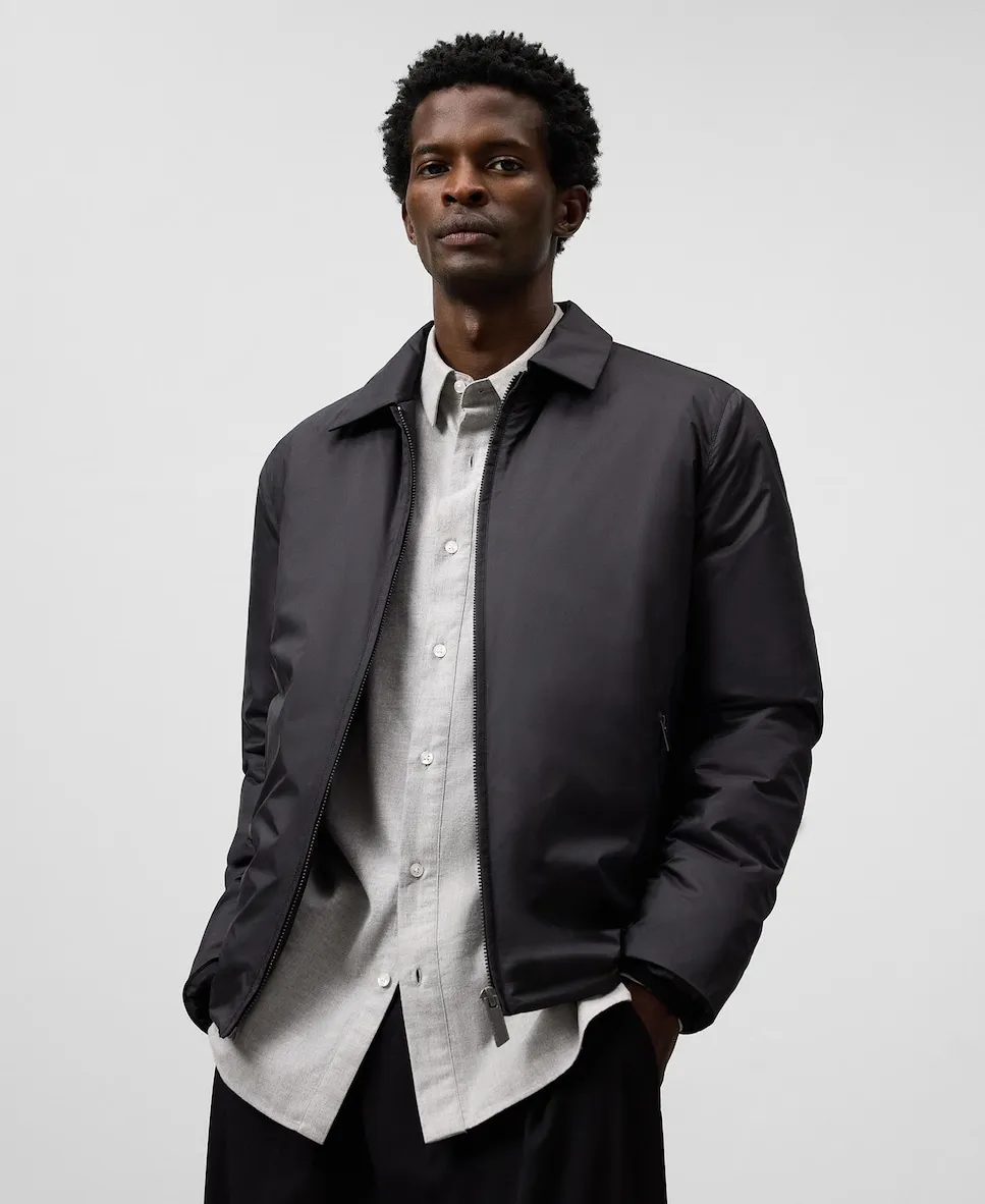 

Стеганая мужская куртка с отложным воротником Adolfo Dominguez, черный