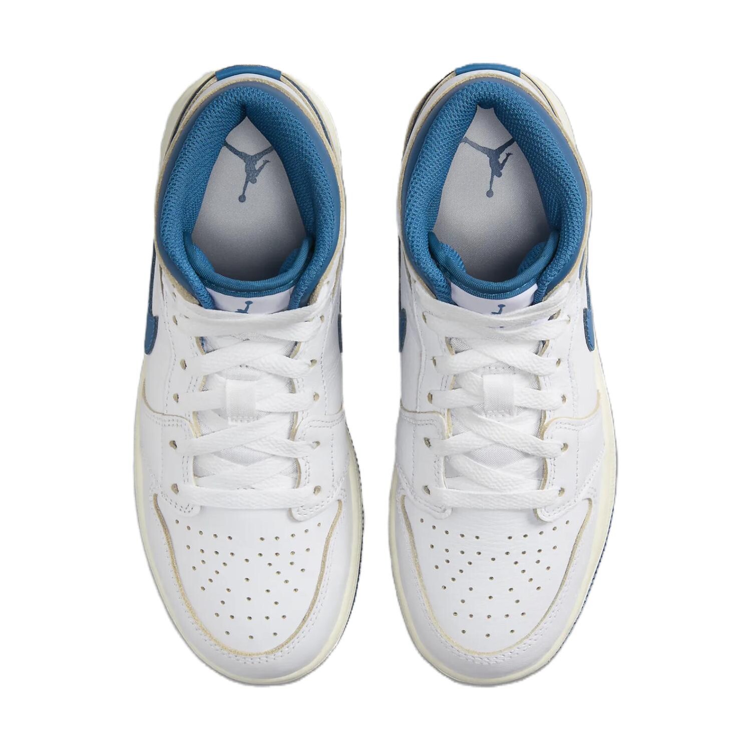 Кроссовки Jordan 1 Mid SE Industrial Blue GS, белый/синий — фото 4