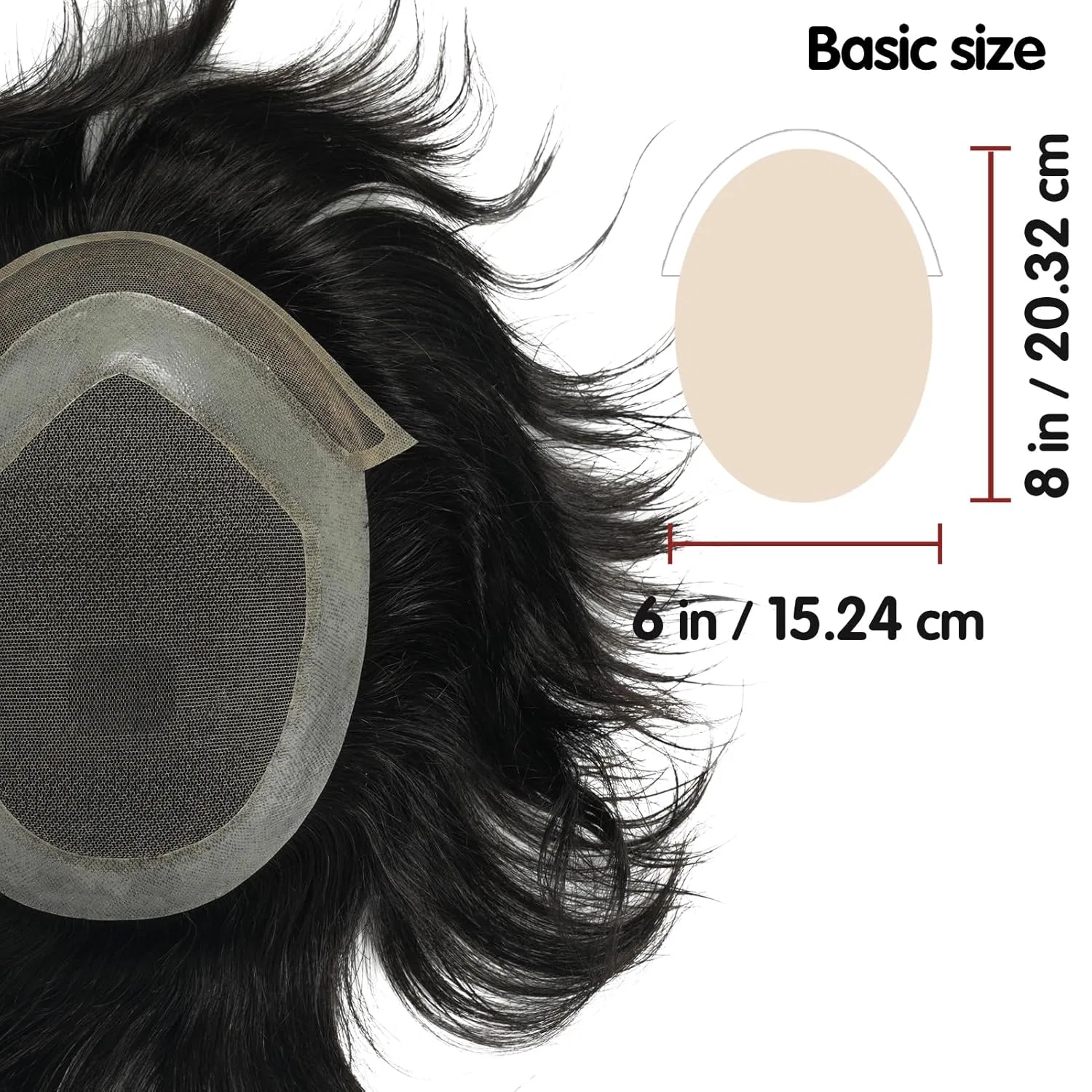 Мужской парик из натуральных волос с французским кружевом от Lordhair Lordhair, Off Black 1B# — фото 3
