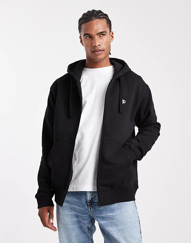 

Толстовка Parlez с вышитым фетровым логотипом на молнии, черного цвета