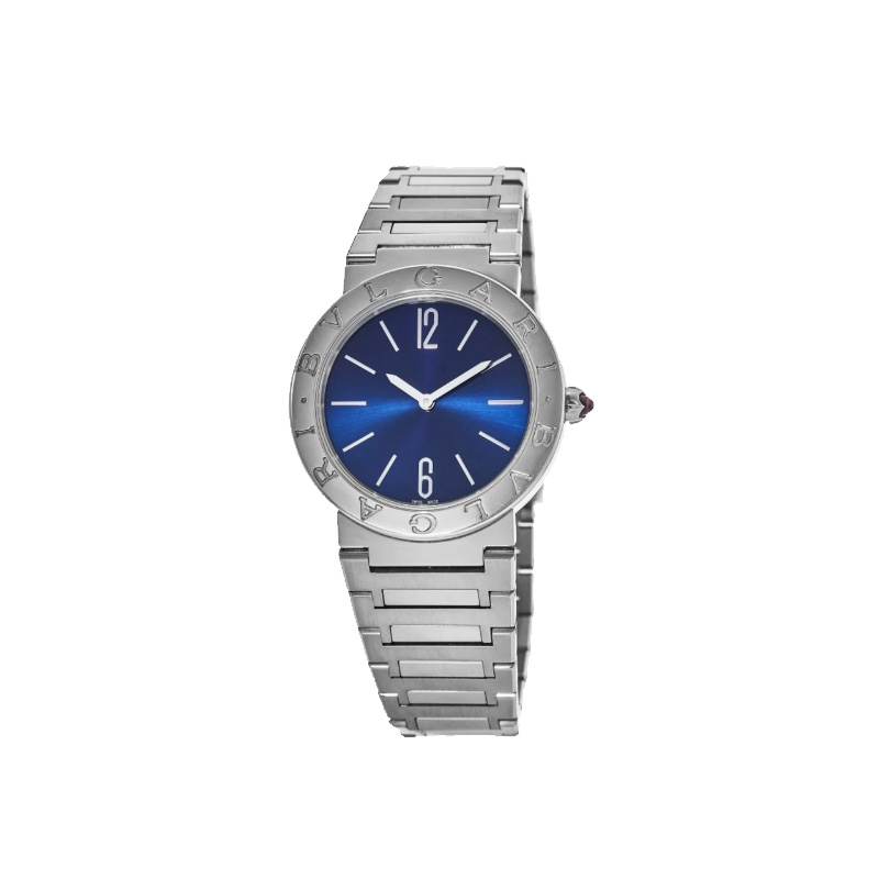 

BVLGARI Часы Wrist Watch Quartz Movement Stainless Steel Strap 33mm Blue Dial Women's Watch, Blue Dial