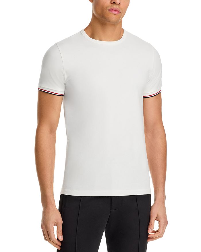 

Футболка с коротким рукавом Slim Fit Moncler, слоновая кость/кремовый