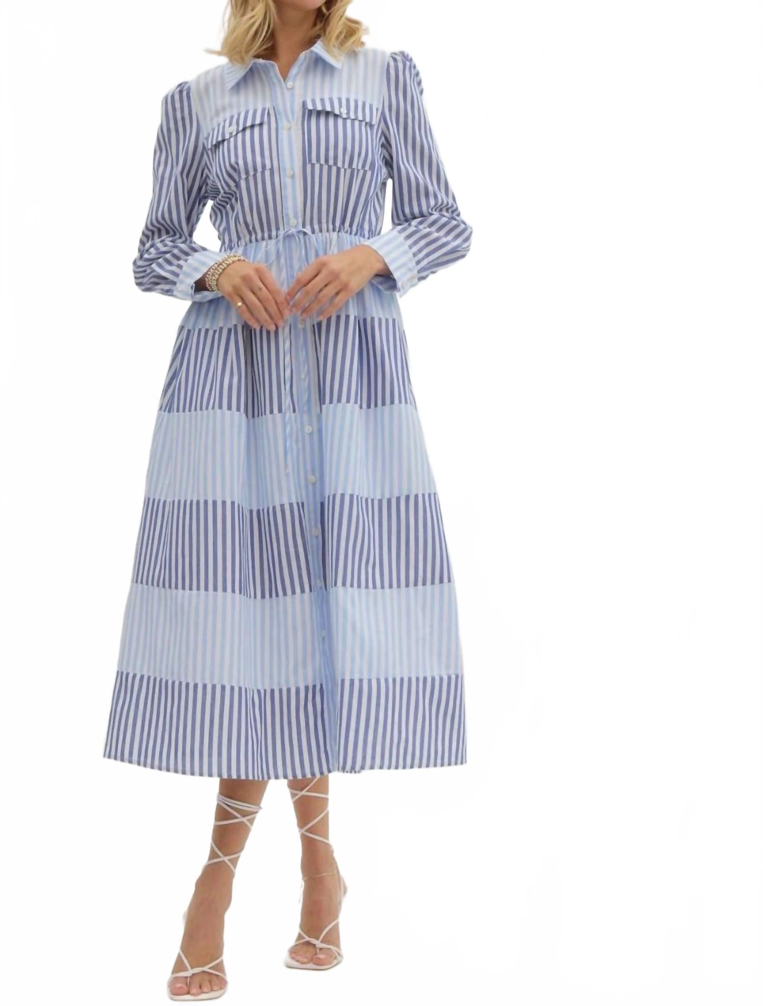 

Хейвен Стип платье миди в синем Entro