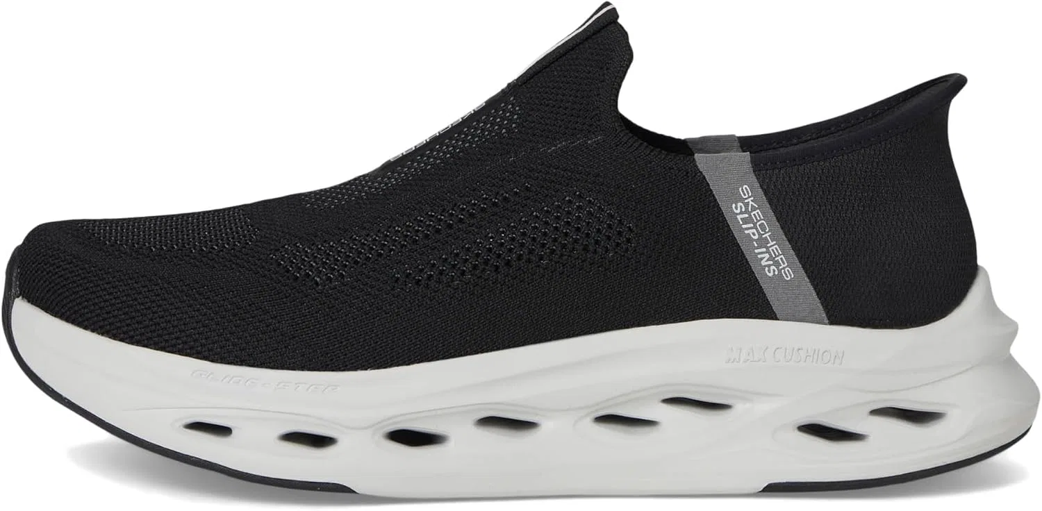 Мужские кроссовки Skechers Max Cushioning Glide Step Euclid Hands Free без шнурков, Black Grey — фото 4