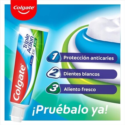 Colgate Зубная паста тройного действия с фторидом против кариеса помогает сохранить зубы белыми, освежает дыхание, мята, 75 мл — упаковка из 2 шт. — фото 3