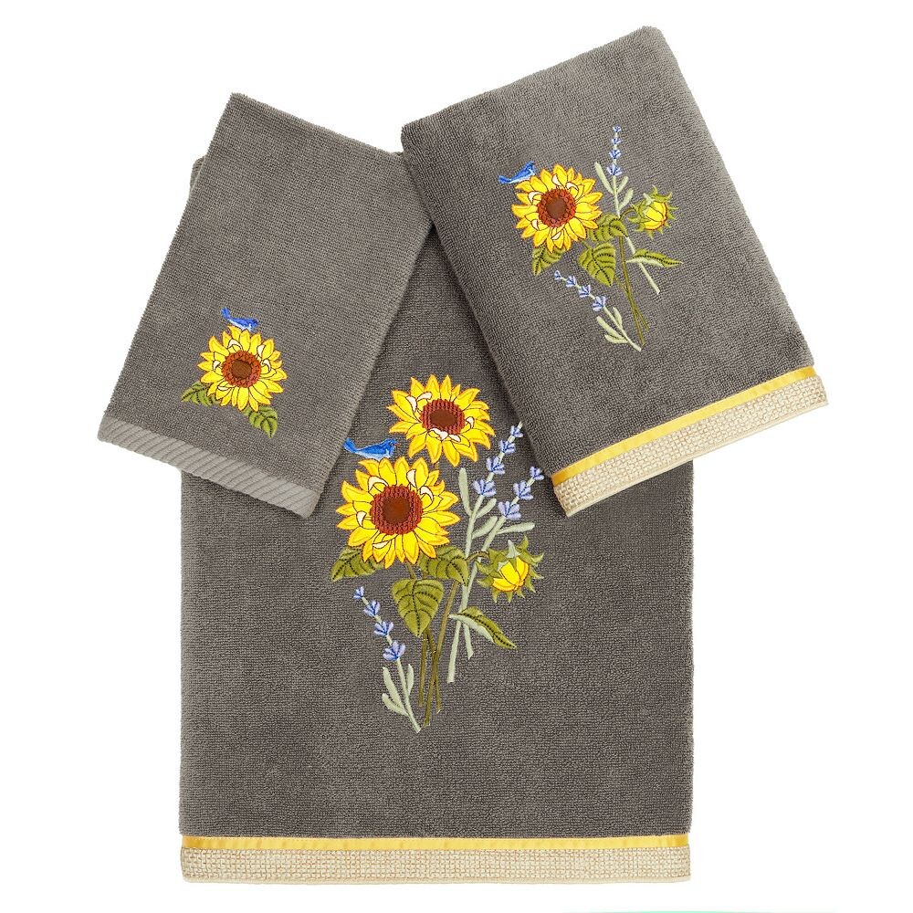 

Linum Home Textiles Турецкий хлопок Girasol Набор украшенных полотенец из 3 предметов, цвет Charcoal