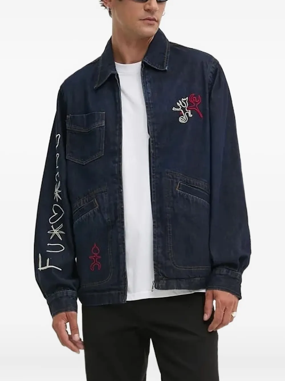 

Джинсовая куртка с вышитым логотипом Desigual, синий