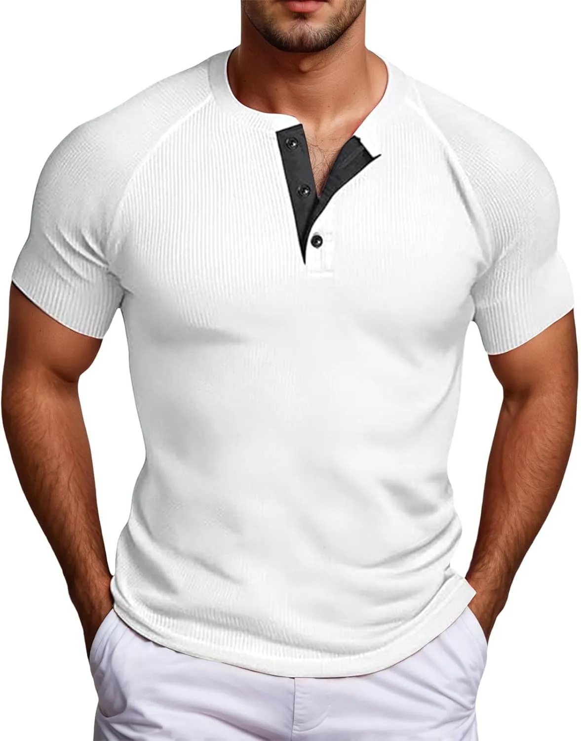 

Мужская футболка с коротким рукавом и круглым вырезом для весны и лета