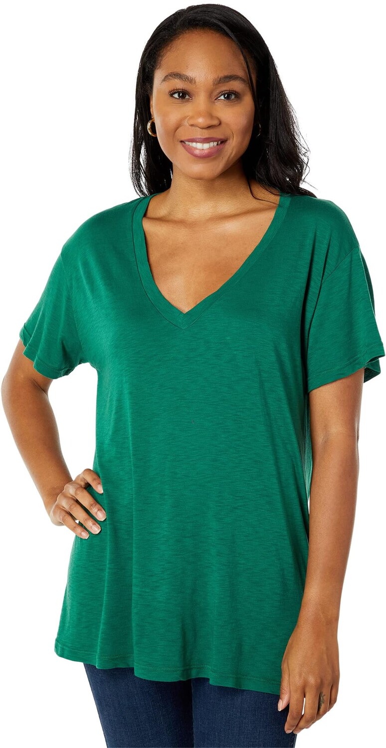 

Футболка LAmade Pacific Boxy V-Neck Tee in Slub Jersey, цвет Jade