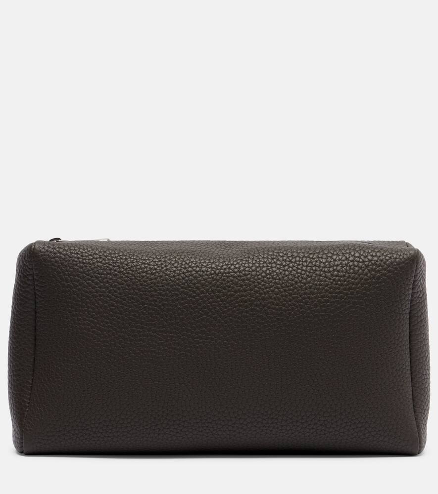 

Квадратный компактный кожаный клатч The Row, Mid Grey