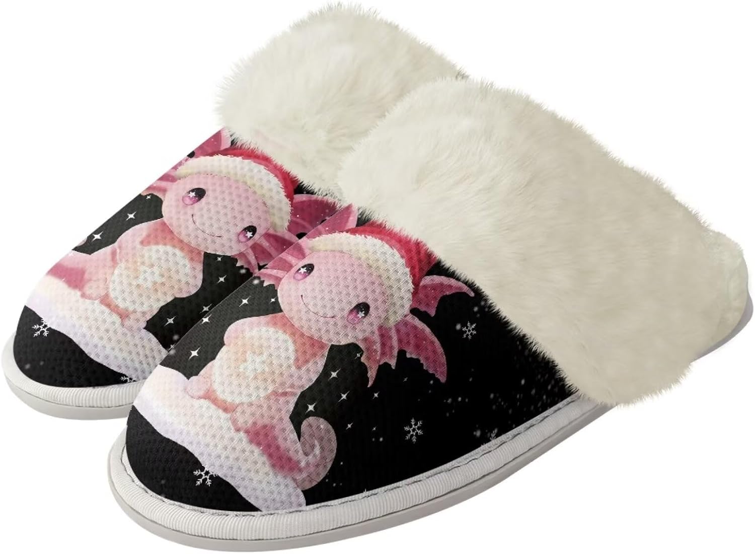 

Домашние тапочки Binienty для женщин и мужчин ультралегкие пушистые зимние, Lovely Axolotl