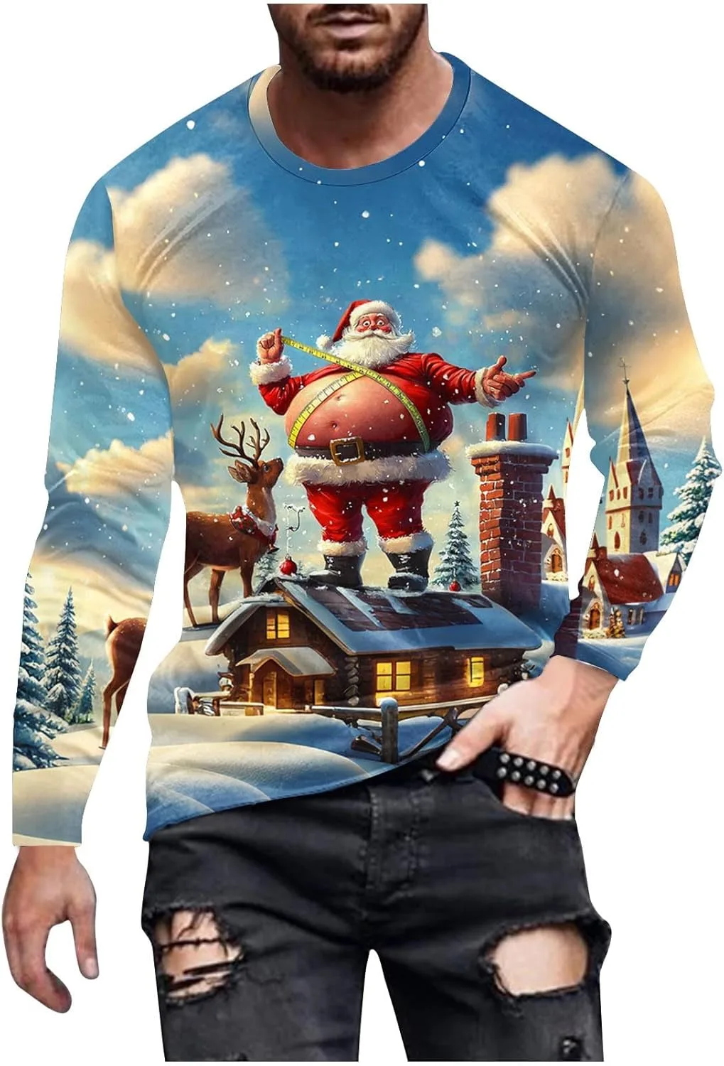 

Свитшот мужской с 3D принтом Ugly Christmas