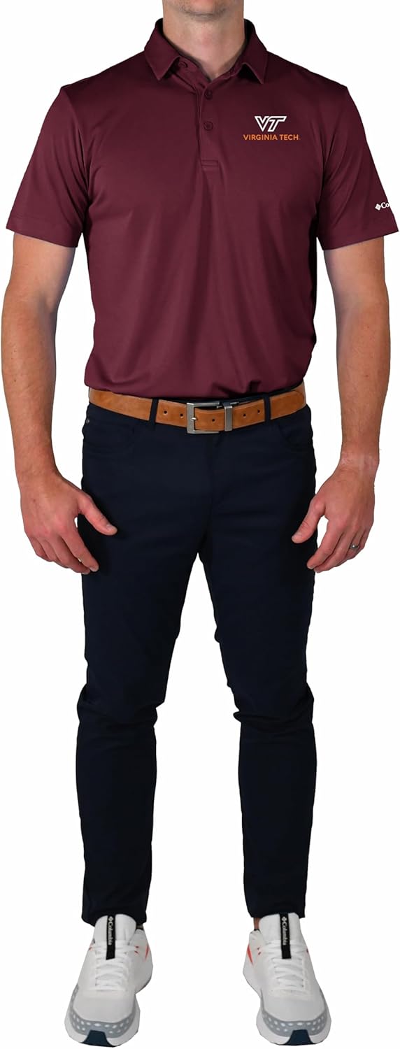 

Columbia VA Tech Hokies Golf мужская легкая повседневная поло для гольфа, Deep Maroon