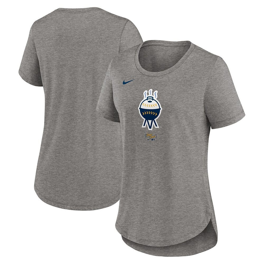 

Женская футболка Nike Heather Grey Milwaukee Brewers 2024 City Connect Tri-Blend, цвет Brw Grey