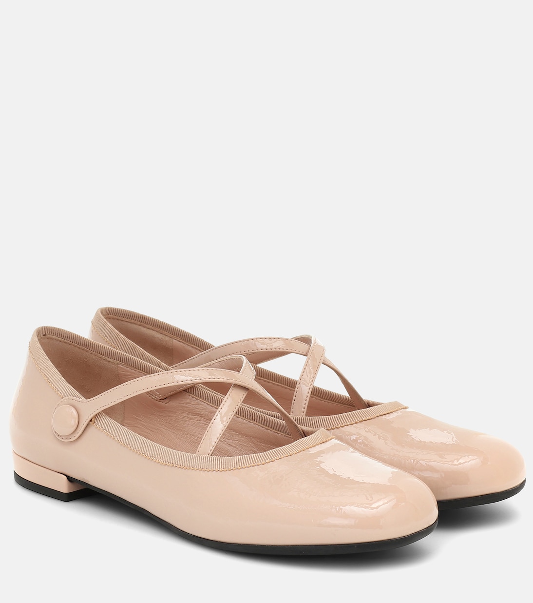 Балетки из лакированной кожи Miu Miu, Cipria