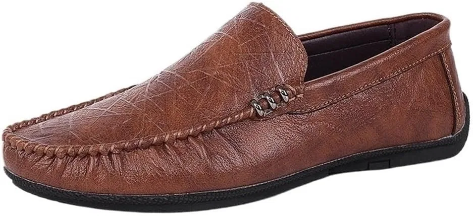 Мокасины мужские Loafers Slip-on Round Toe Anti-Slip Flexible Classic Driving Moccasins Casual Shoes, коричневый DHFIRUFSHLO