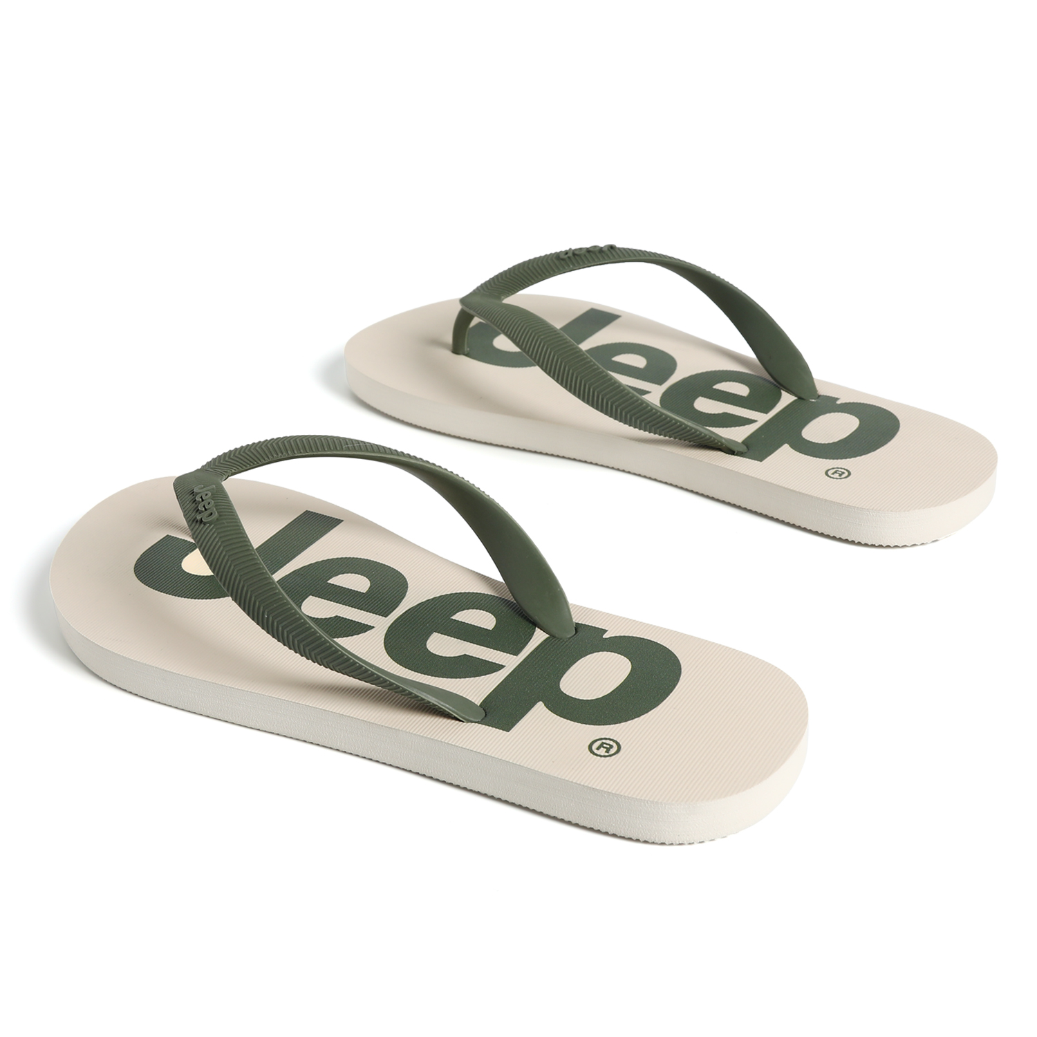 Jeep Резиновая подошва нескользящие шлепанцы Unisex Beige Green — фото 3