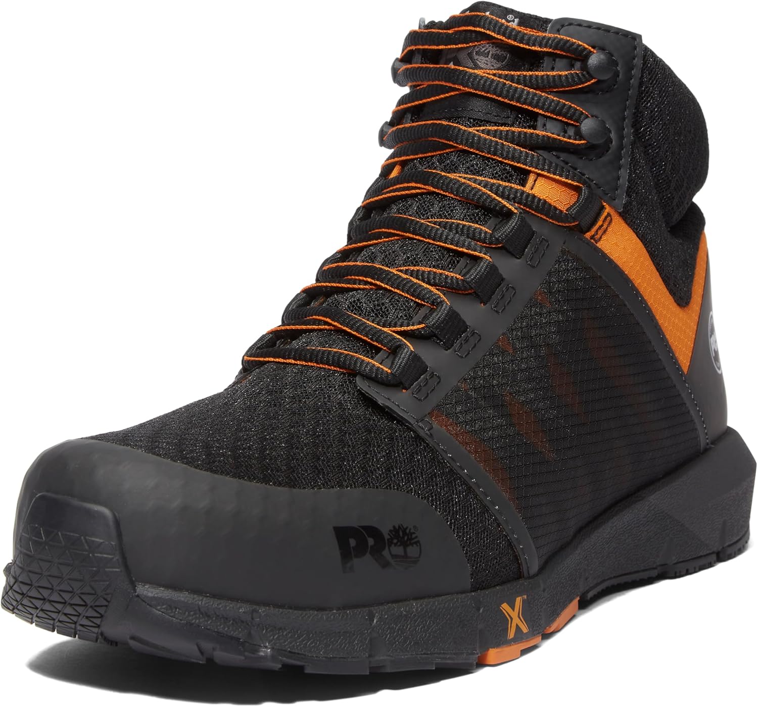Timberland PRO мужские, Radius Mid Comp защитные рабочие ботинки, Black/Orange-2024 New