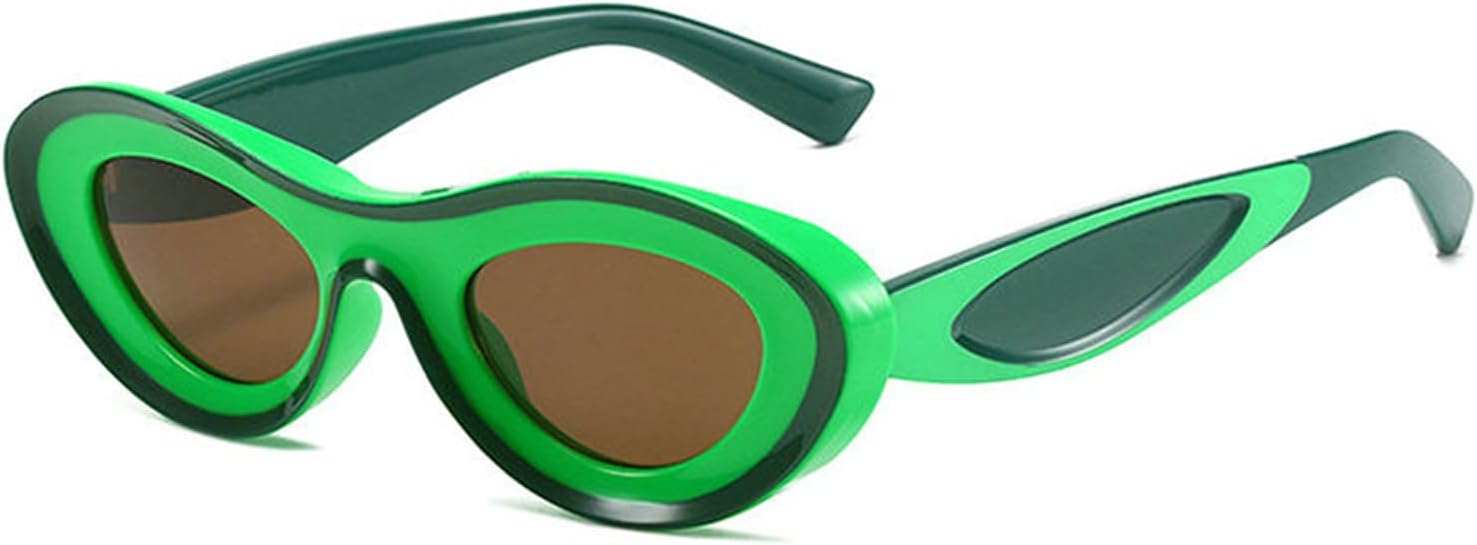 

Солнцезащитные очки Willochra овальной формы для женщин, 2024 год, стильные, разноцветные, для мужчин, модные, дизайнерские, с защитой от УФ-излучения UV400, в стиле пляжного панка, модель F27, Green