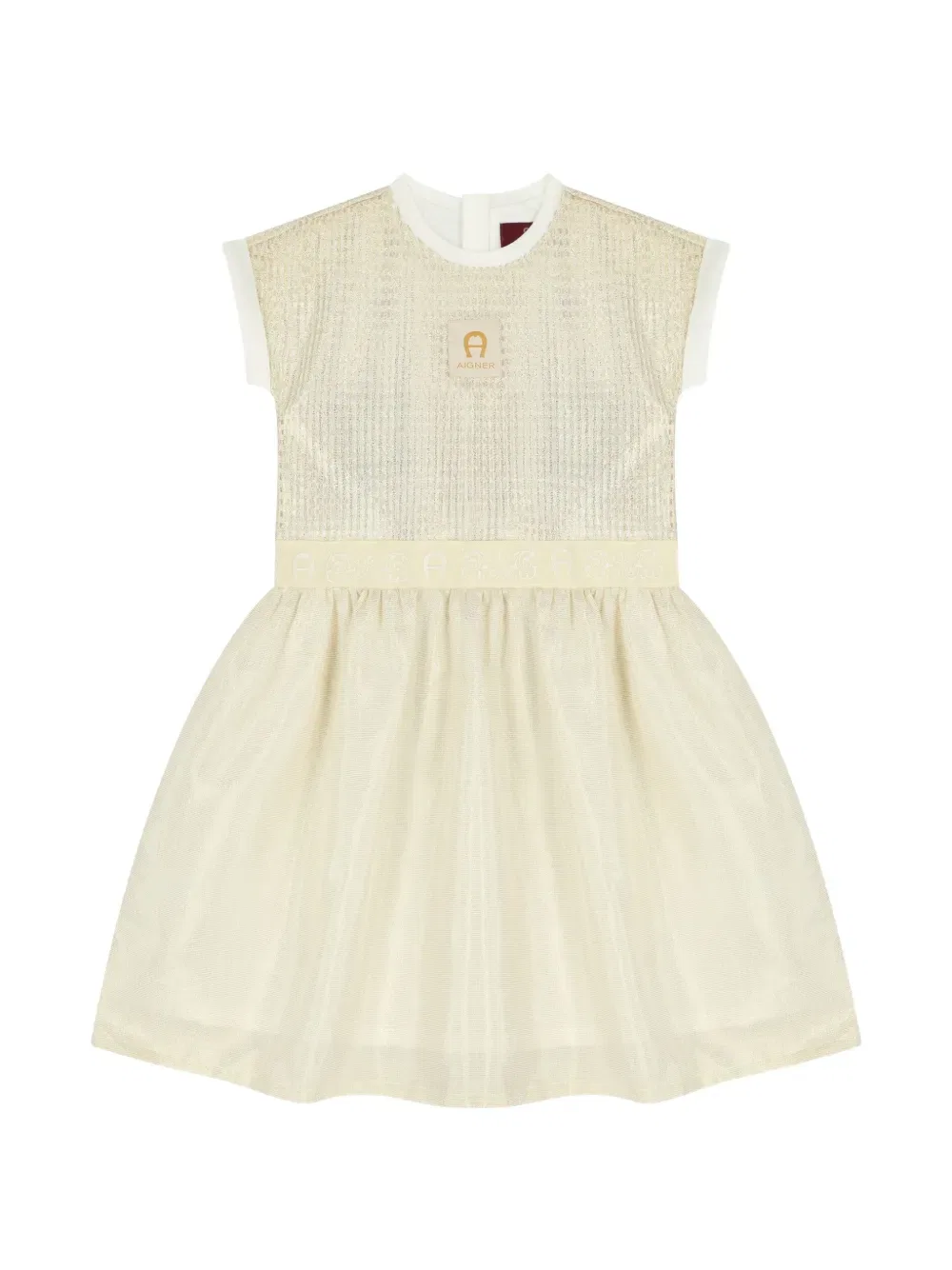 Платье с поясом с логотипом Aigner Kids, желтый