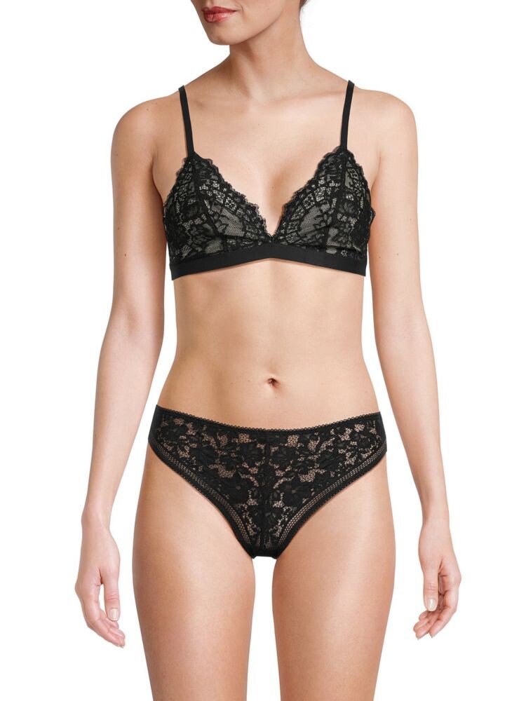 

Кружевной бюстгальтер с треугольными чашками Wolford, черный