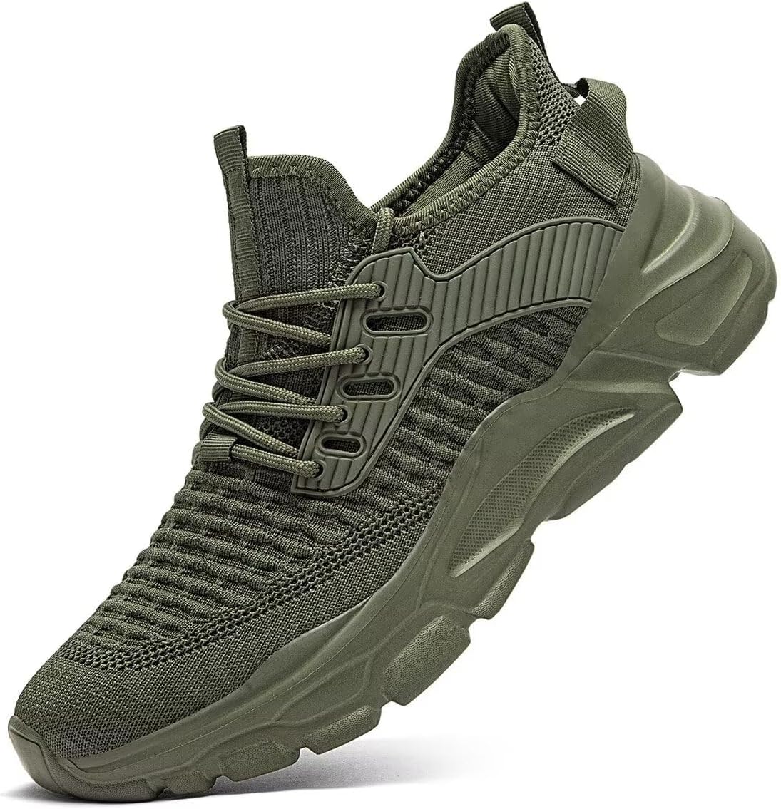 

Мужские кроссовки для бега и тенниса, на пятке, для прогулок, модные спортивные кроссовки для работы и тренажерного зала, удобные, легкие, с сетчатым верхом и мягкой подошвой Keezmz, темно-зеленый