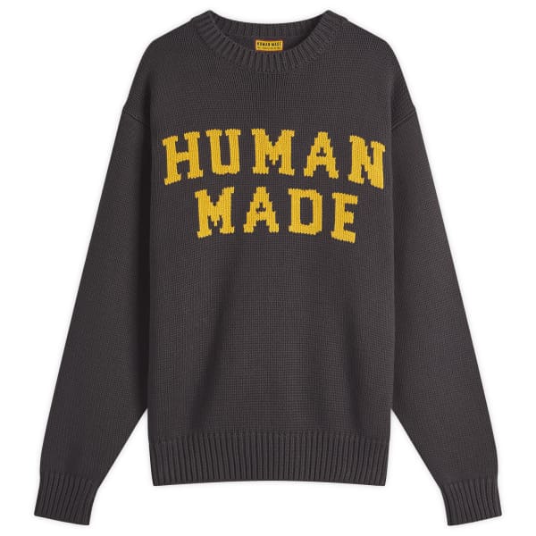 

Вязаный джемпер с круглым вырезом и принтом белого медведя Human Made, черный