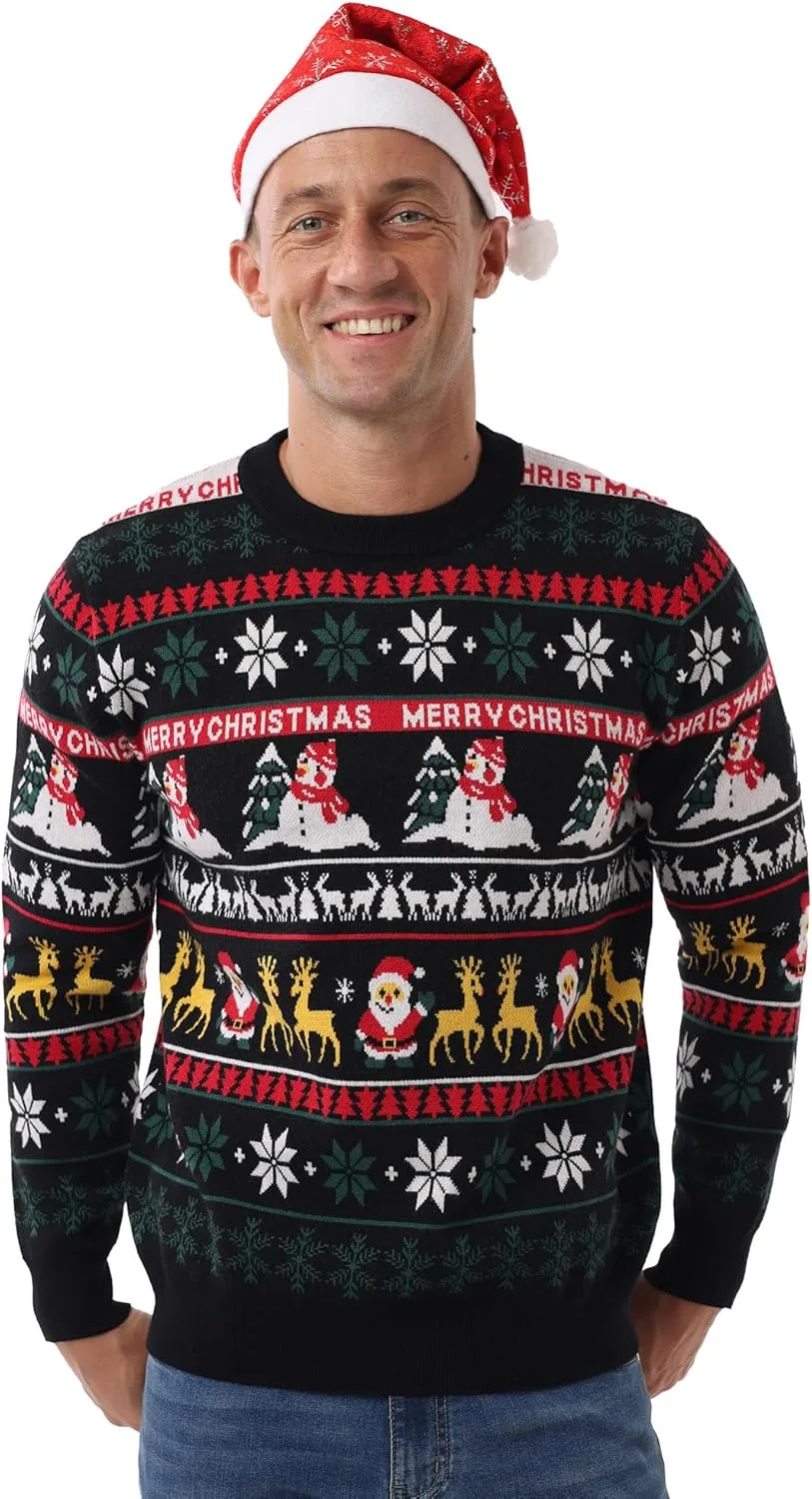 

Мужской свитер Askdeer Ugly Christmas, мягкий повседневный рождественский пуловер