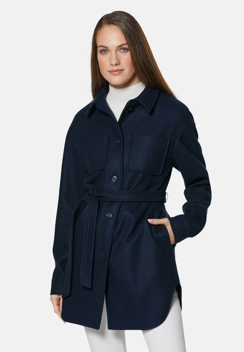 

Короткое пальто MIT BINDEGÜRTEL - Classic coat MADELEINE, синий