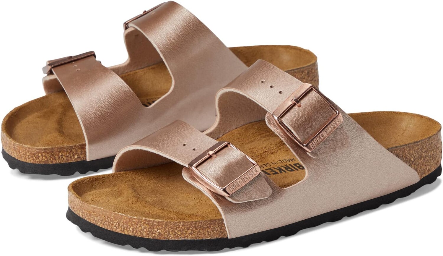 

Сандалии на плоской подошве Arizona Birko-Flor Birkenstock, цвет Copper Birko-Flor