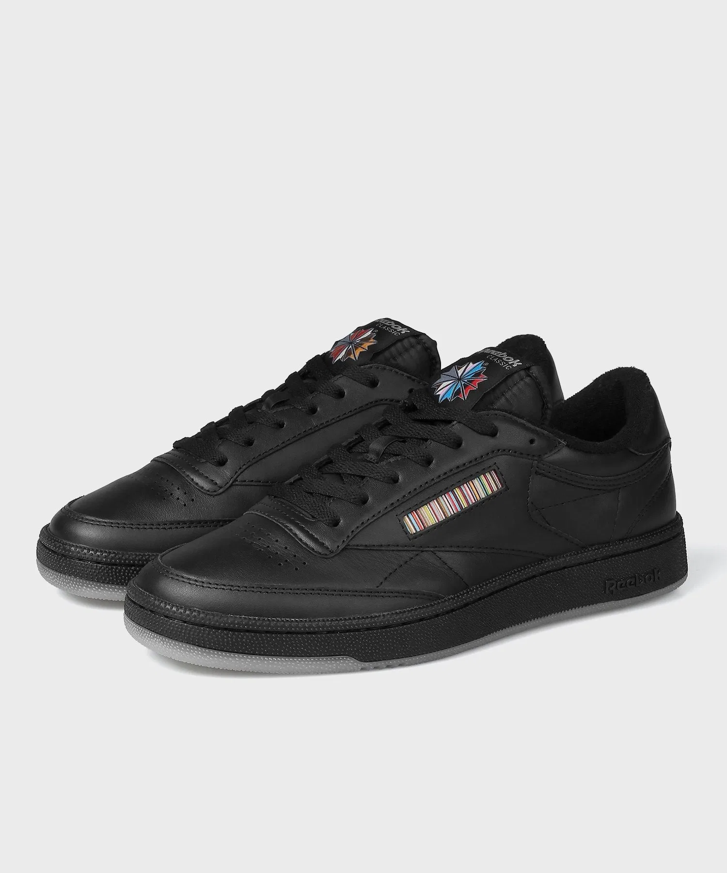 Унисекс кроссовки из натуральной кожи Paul Smith + Reebok CLUB C 85 VINTAGE чёрные