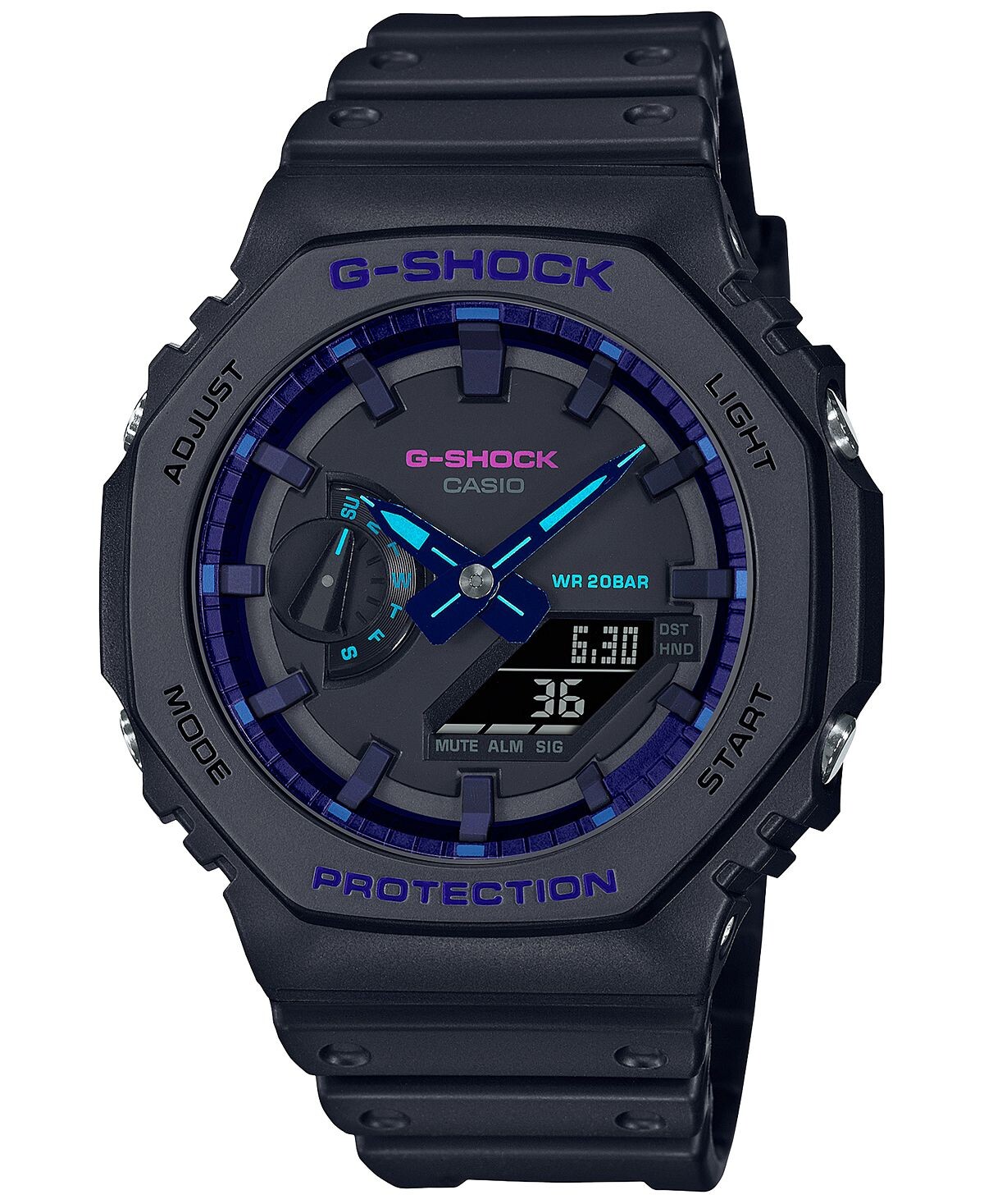 

Мужские часы с черным полимерным ремешком, 45,4 мм G-Shock
