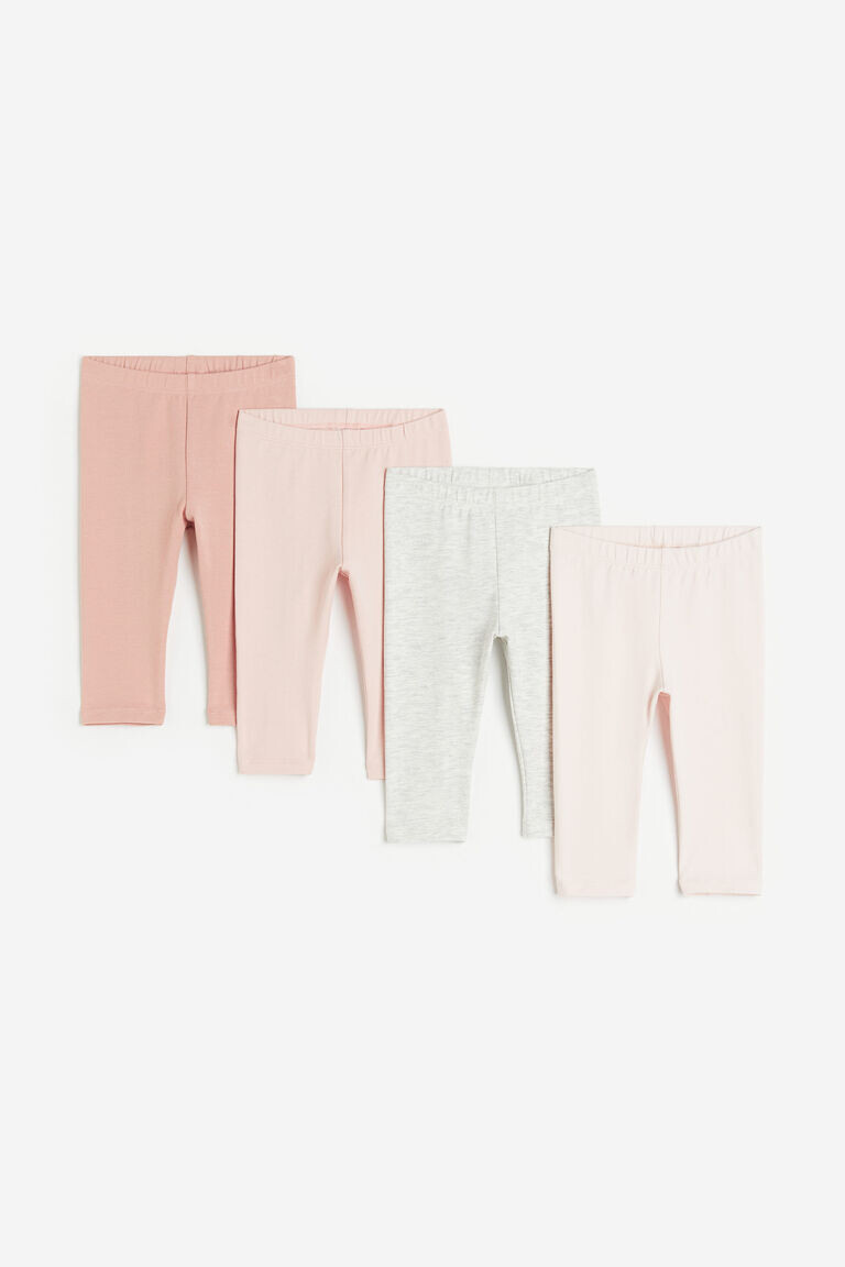 

Комплект из четырех леггинсов из хлопкового джерси H&M, розовый