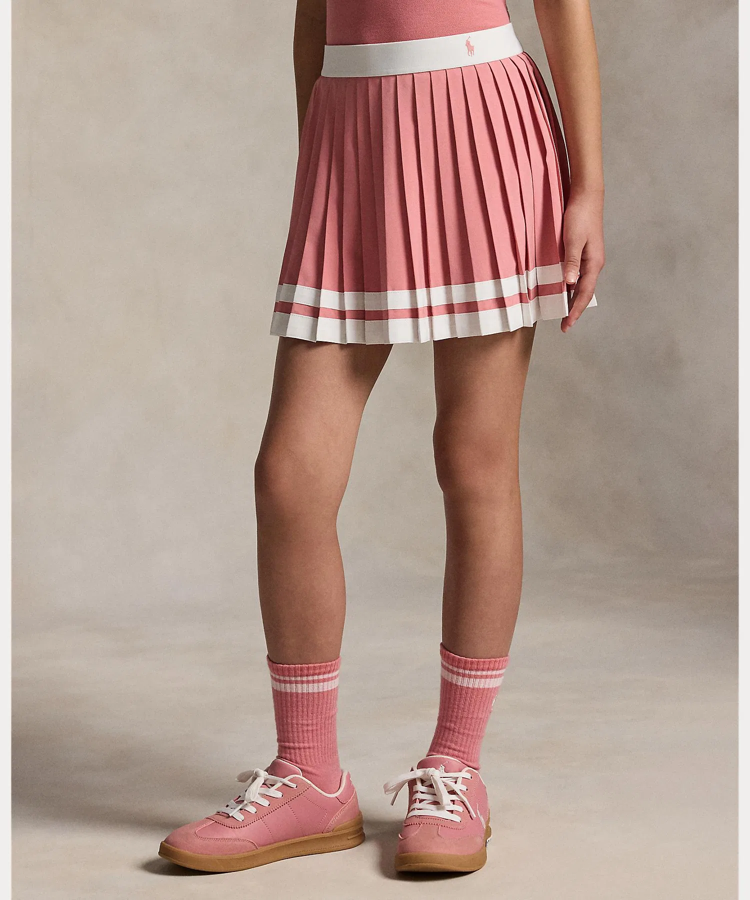Детская юбка-скорт в полоску POLO RALPH LAUREN CHILDRENSWEAR розовая — фото 4