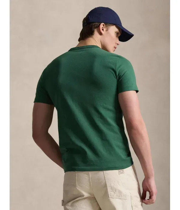 Футболка custom slim fit Polo Ralph Lauren, бутылочно-зеленый — фото 3