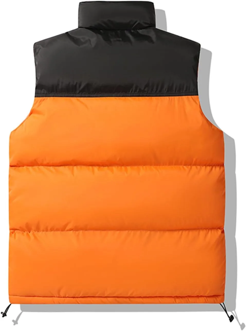 Мужской пуховый жилет, зимний стеганый жилет, модный жилет с цветовыми блоками, осенне-зимняя куртка без рукавов со стоячим воротником, теплый жилет Generic, оранжевый — фото 3