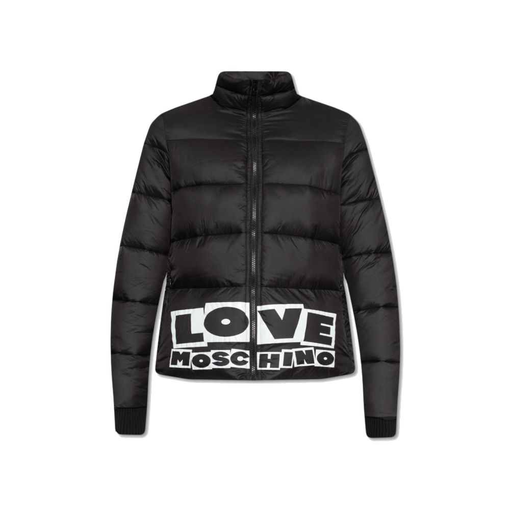 

Шикарная нейлоновая куртка-пуховик с ярким логотипом LOVE MOSCHINO, черный