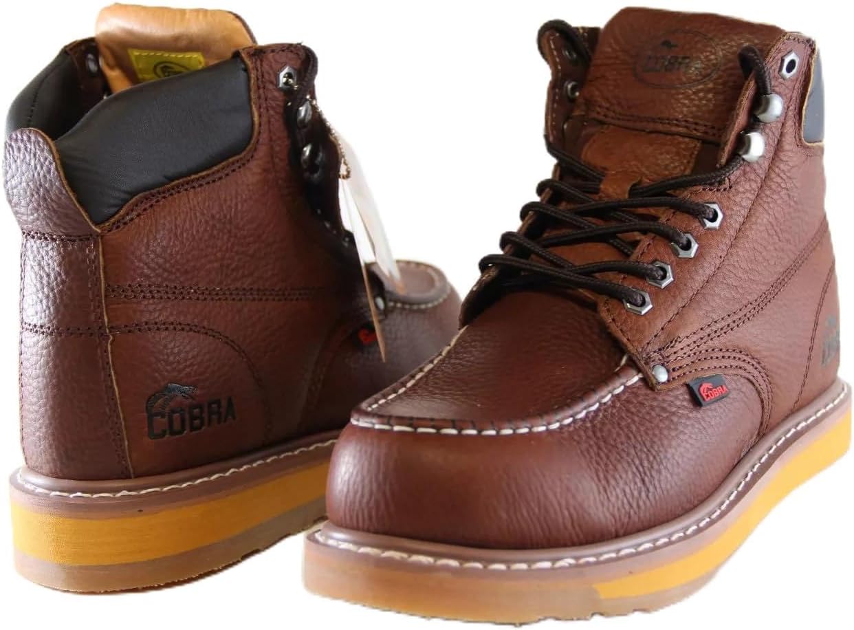 

Ботинки с мягким носком для мужчин Cobra Boot, мужская промышленная и строительная обувь, удобные, противоскользящие защитные ботинки Cobra Plus, темно-коричневый