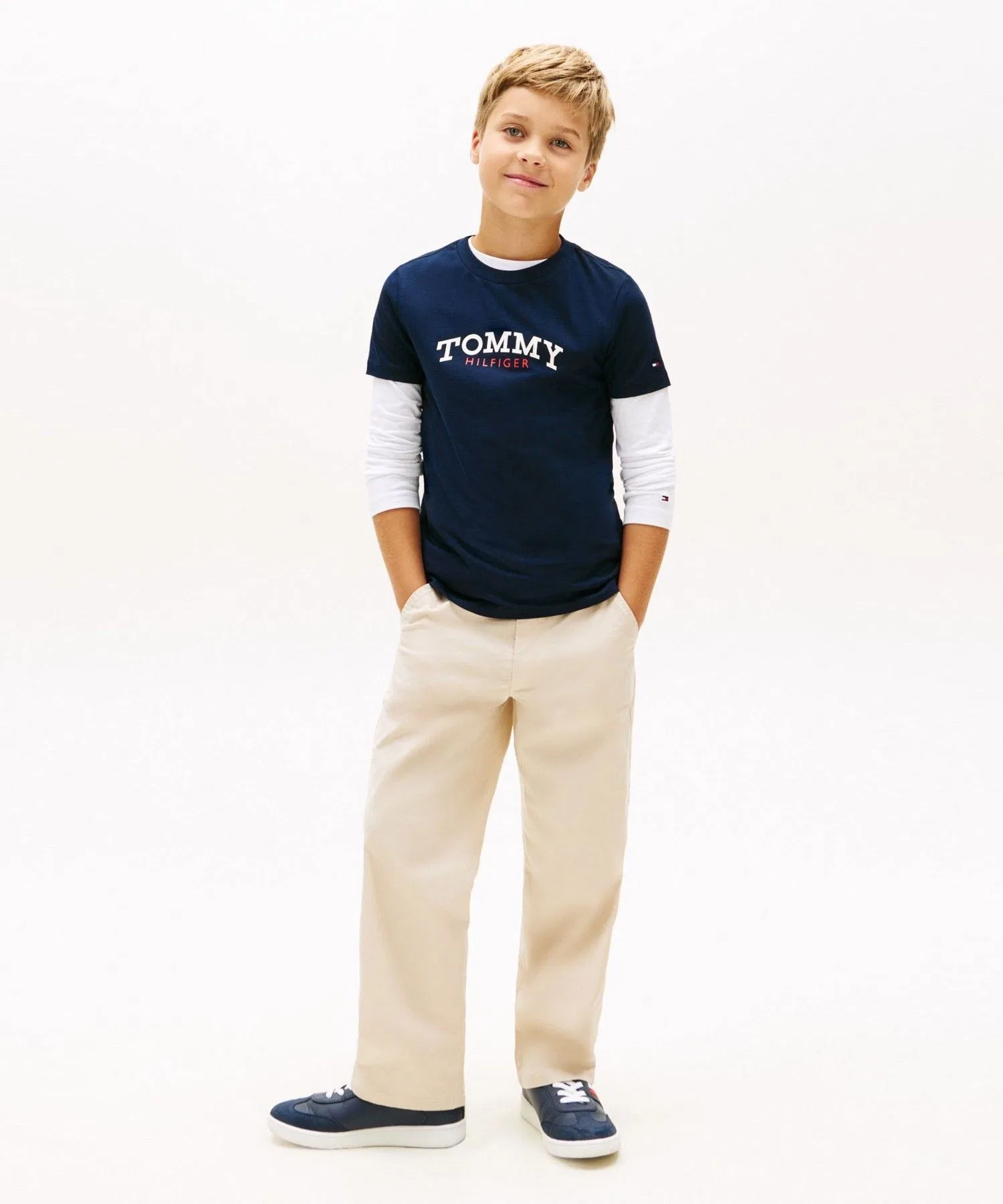 Детская футболка TOMMY HILFIGER с монограммным принтом — фото 3
