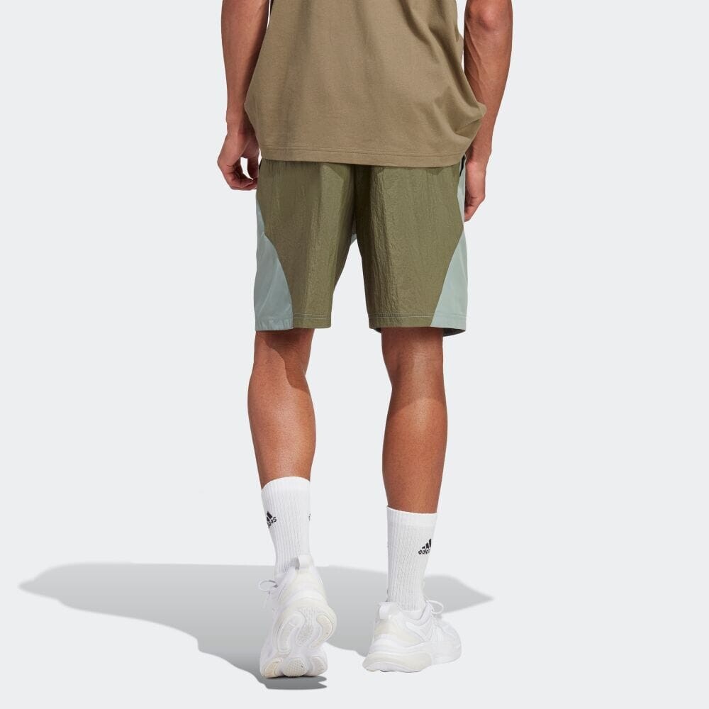 Повседневные шорты мужские оливково-зеленые Adidas, оливково-зеленый — фото 3