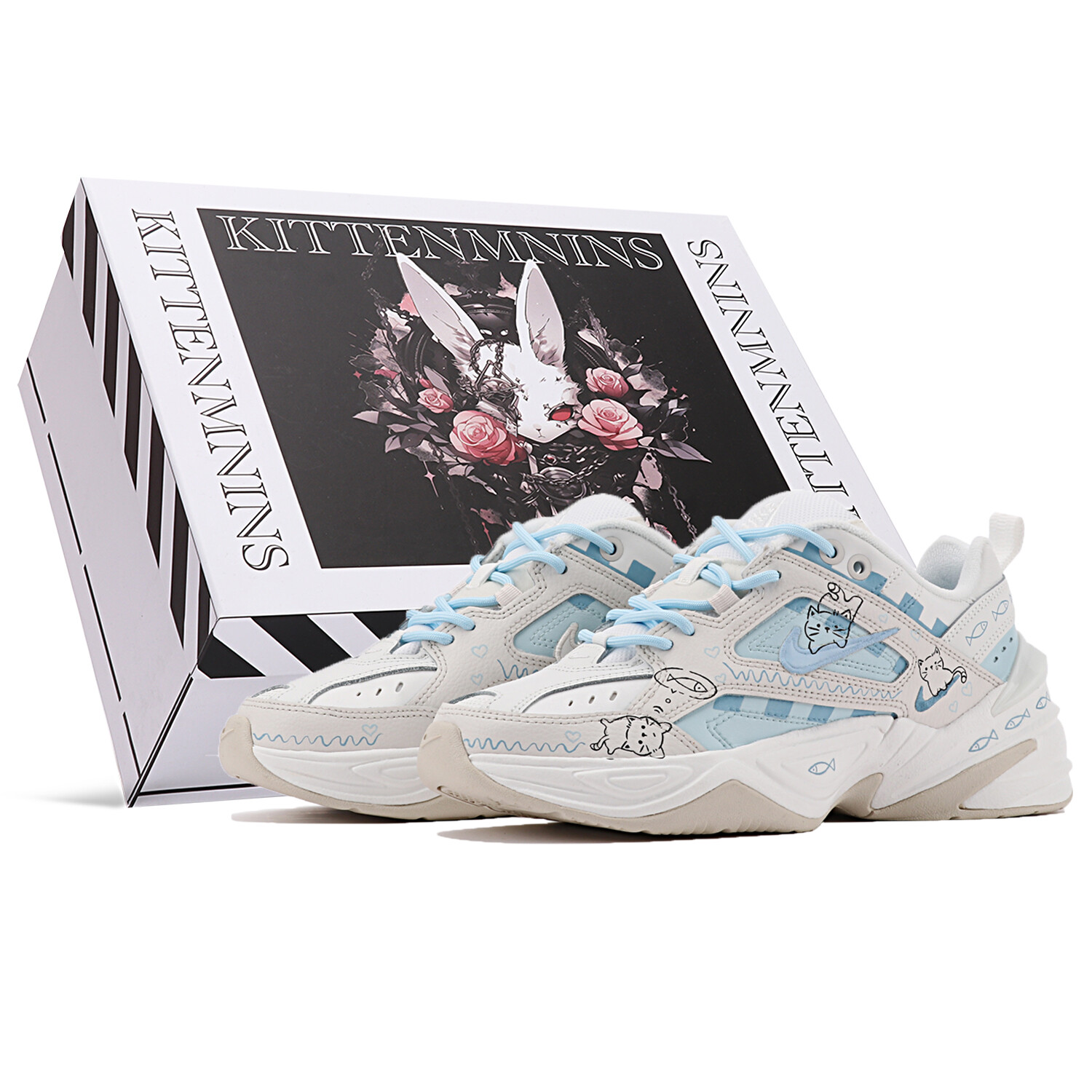 

Кроссовки Nike M2K Chunky Sneakers Women's Low-top Beige/Blue, бежевый/синий
